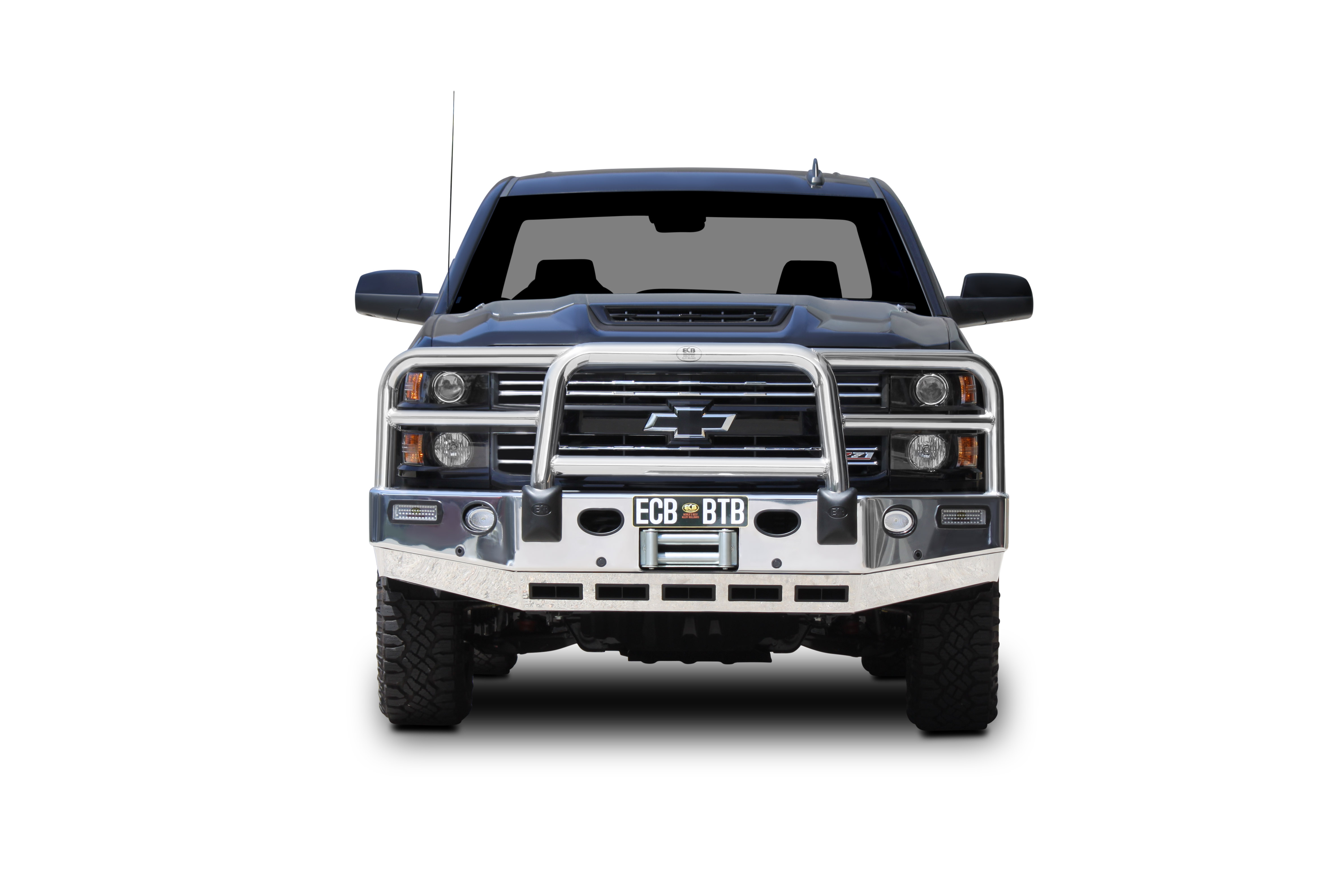 CHEVROLET SILVERADO 2500HD Winch Bullbar with Bumper Lights (09/14 to 03/18)